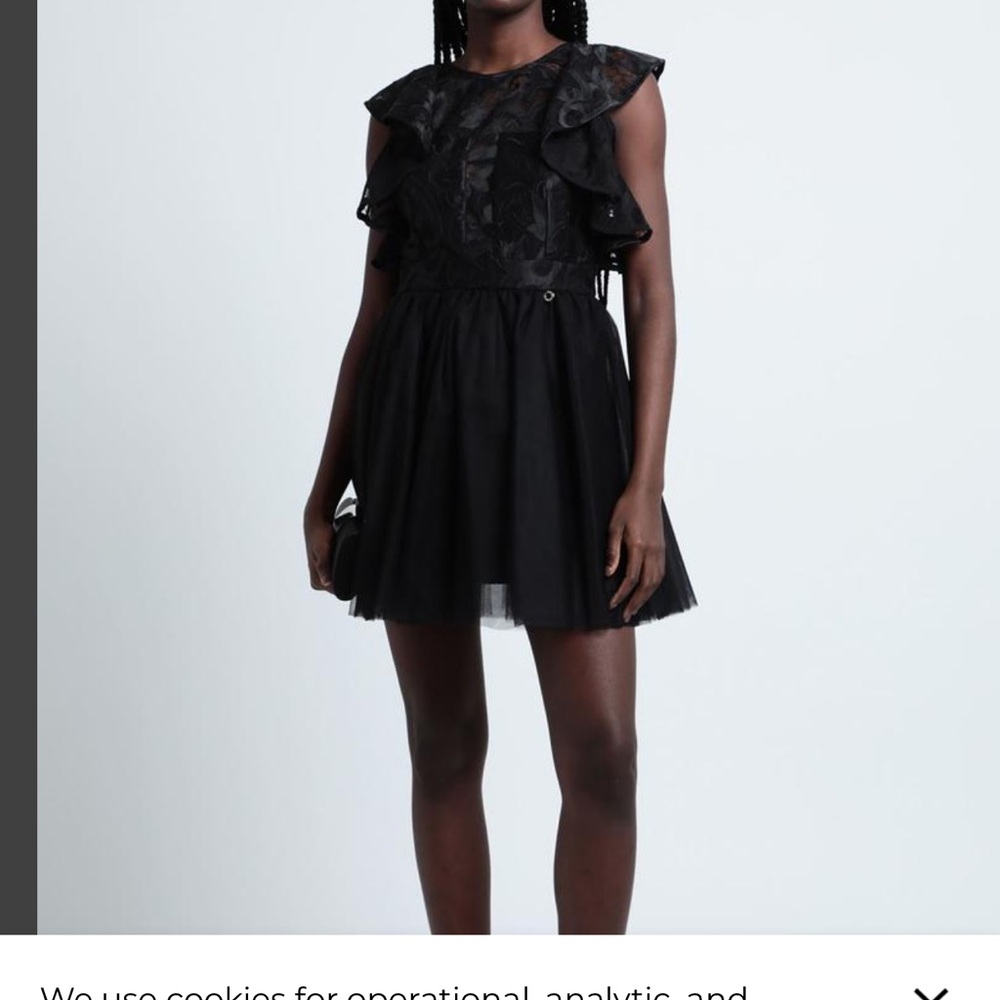 MANGANO Chic Black Ruffle Mini Dress